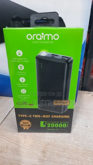 Oraimo Traveler 12 20000mah 12W Power Bank-Free Type-C Cable