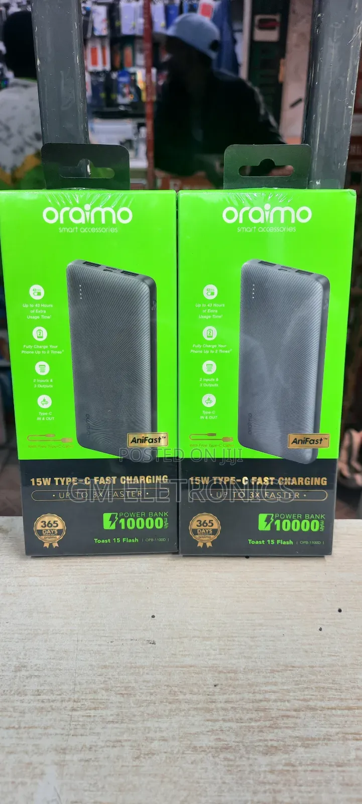 10000mah Fast Charging Power Bank 15W Type-C IN OUT
