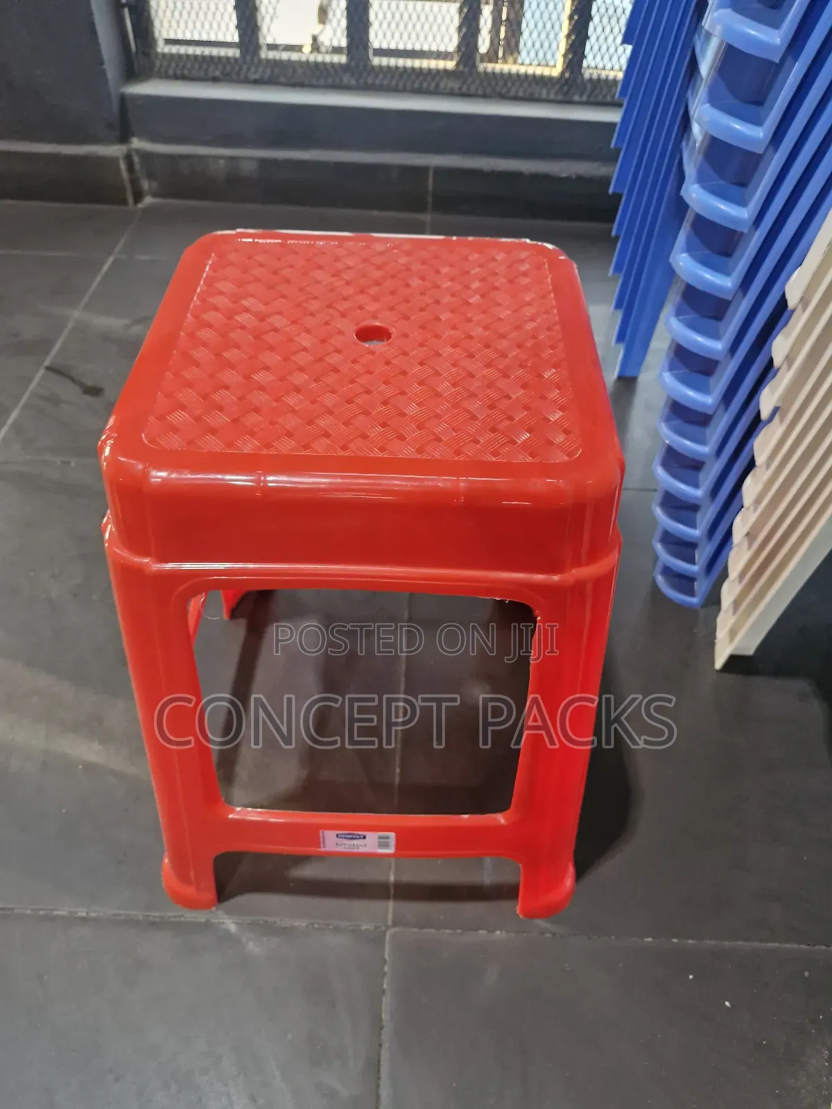Red Kenpoly Plastic Stool