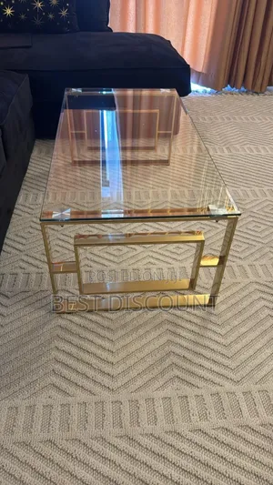Glass Coffee Table (Gold Stand)