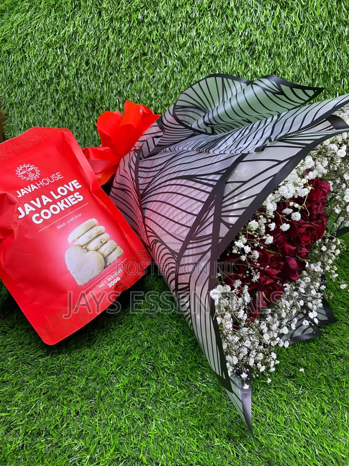 Luxury Flower Bouquet + Java Love Cookies Gift Package