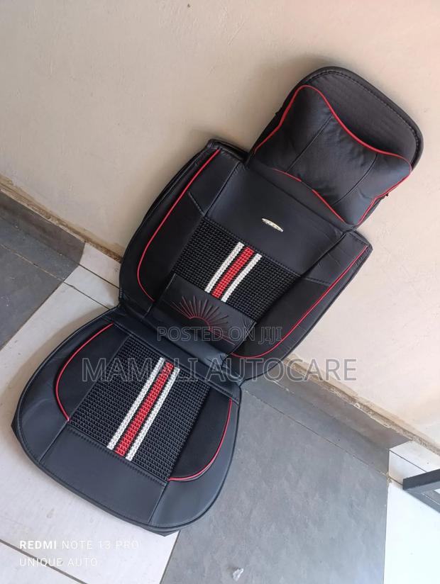 Leather Car Seat Covers - Black Beige Grey