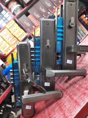 Steel/Mahogany Door Lock Set.4 Pin German High Quality