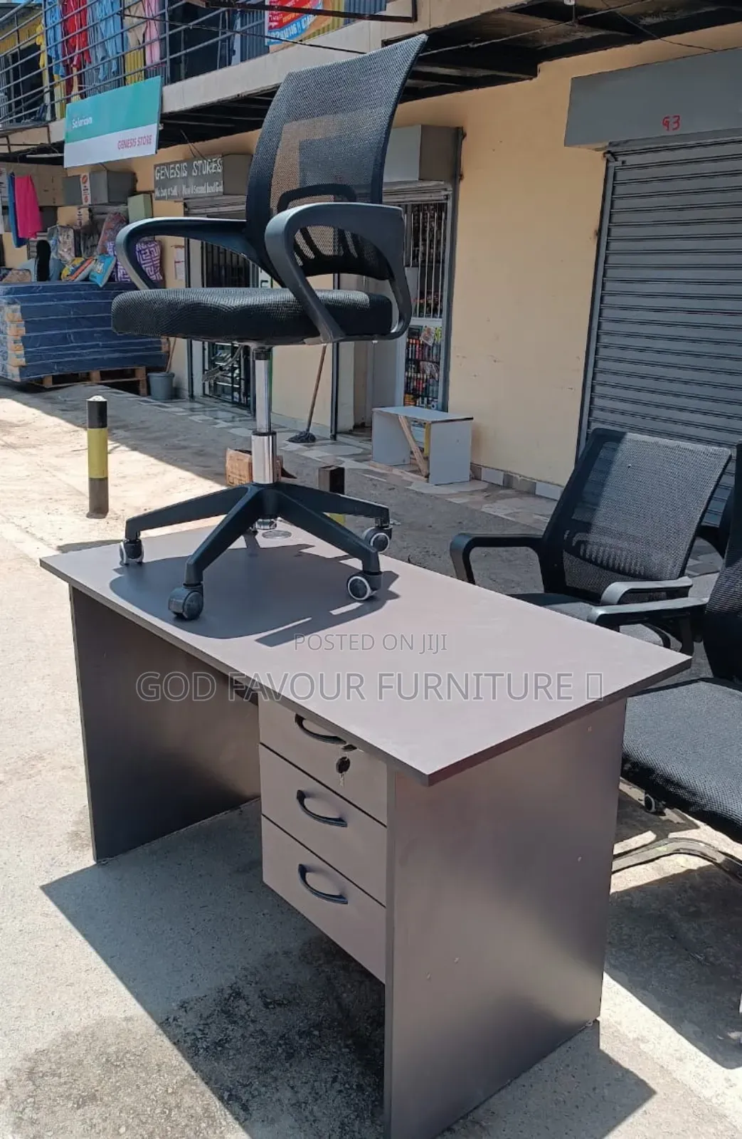 1 Meter Grey Office Table With Chair Hj5fx