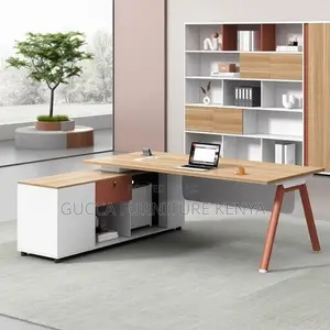 Office Tables:1.8meters Pedestal L-Shape Wood Executive Desk