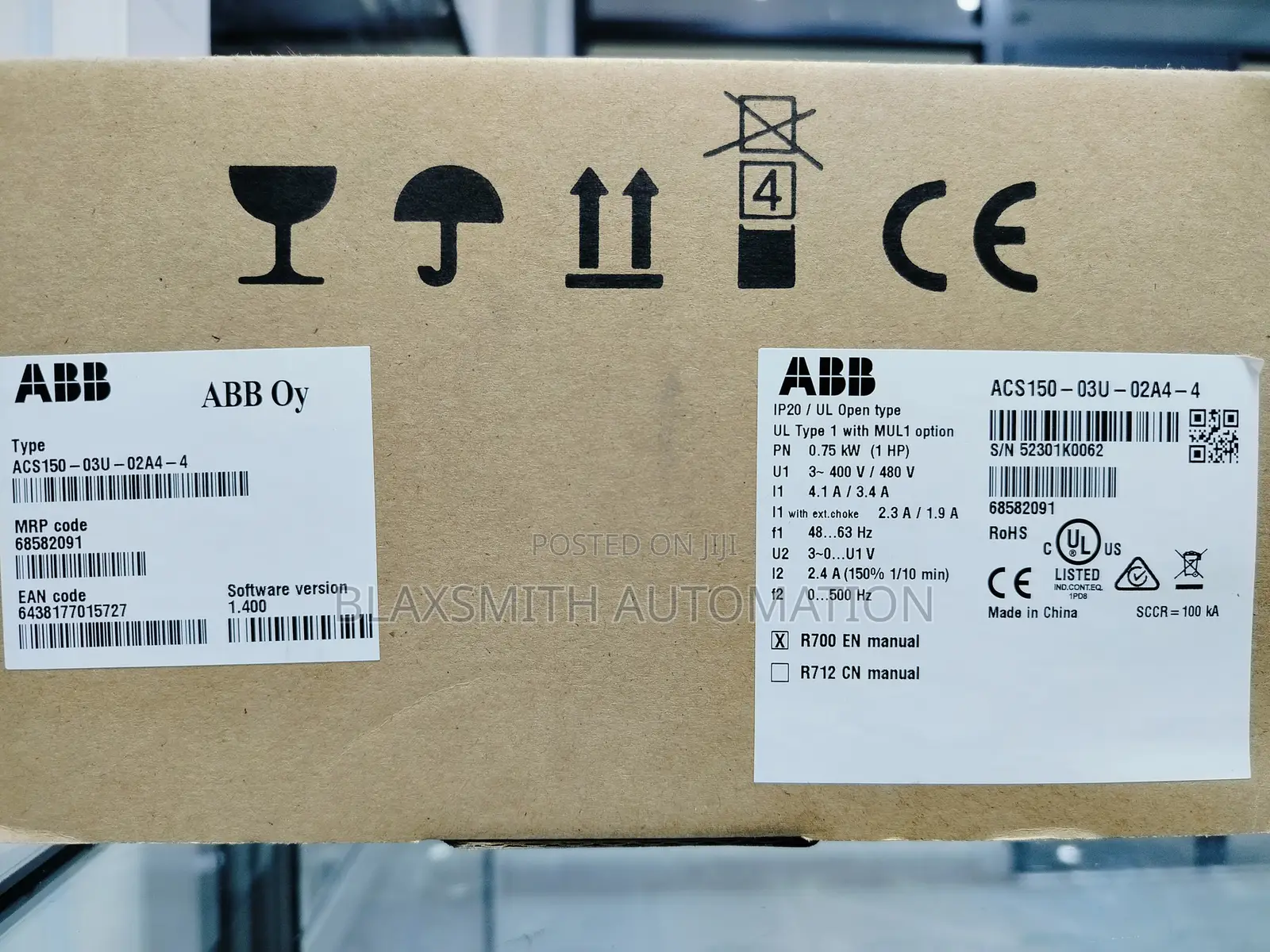 0.75kw(1hp) Abb Acs150-03u-02a4-4 VFD