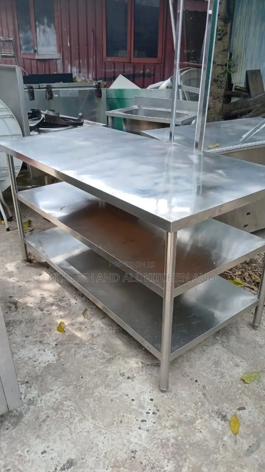 Quality Work Table With Undershelves