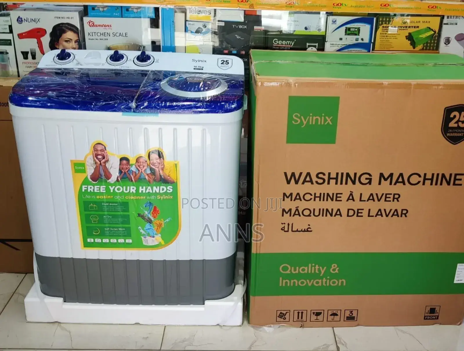 Syinix 10kgs Semi Auto Wash and Spin Machine