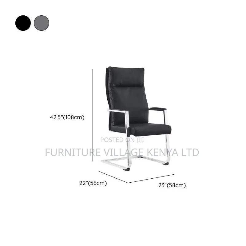 Office Chairs; High-Back Executive Leather Visitor Seat