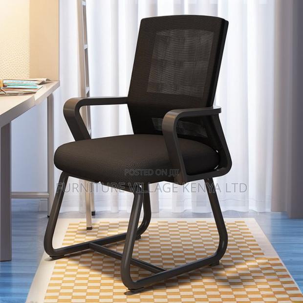 Simple Ergonomic Ink Upholstered Study Chair With Armrest