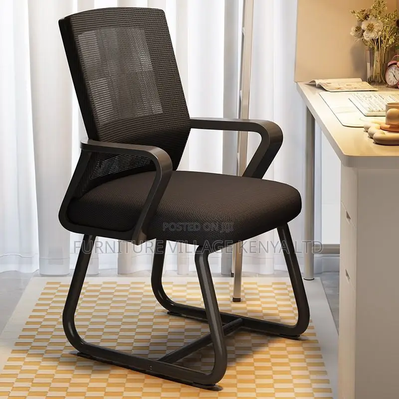 Simple Ergonomic Ink Upholstered Study Chair With Armrest