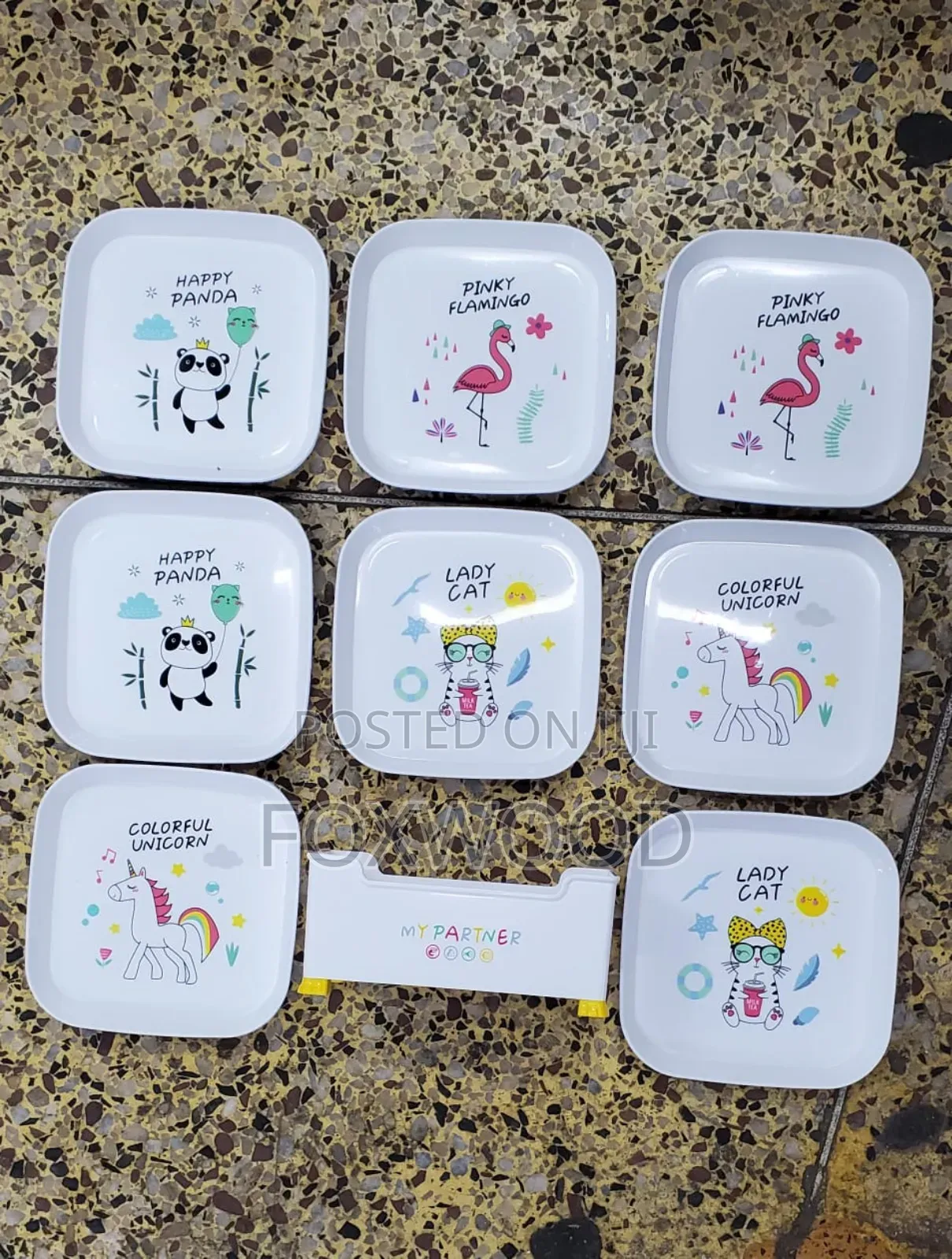 Meal General Spit Kids Snack Plates With Stand 8pcs