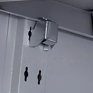 Cabinets:2-Wide Glass Door Metallic Storage Credenza.