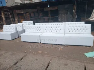 White Leather Restaurants and Bar Couches