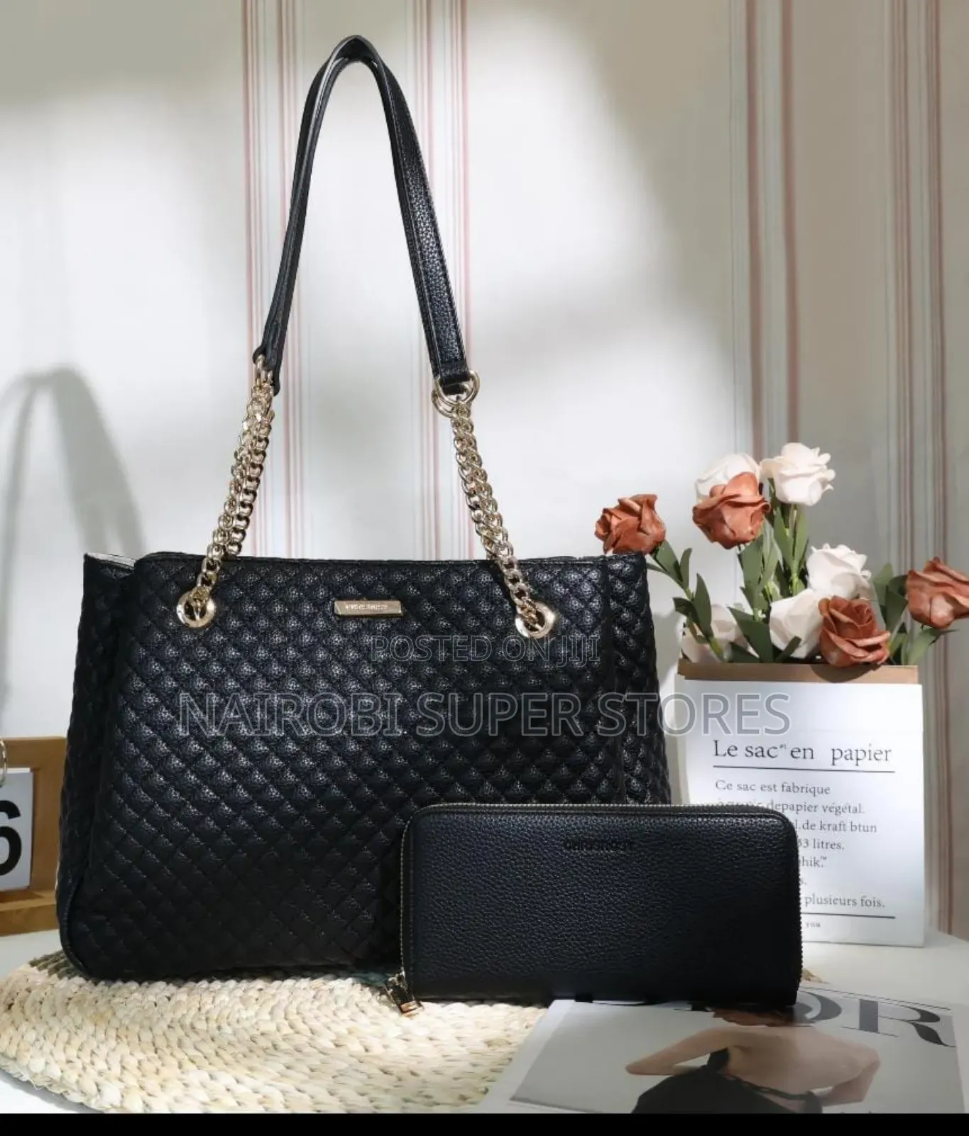Oceania 2in1 Black Ladies Handbag