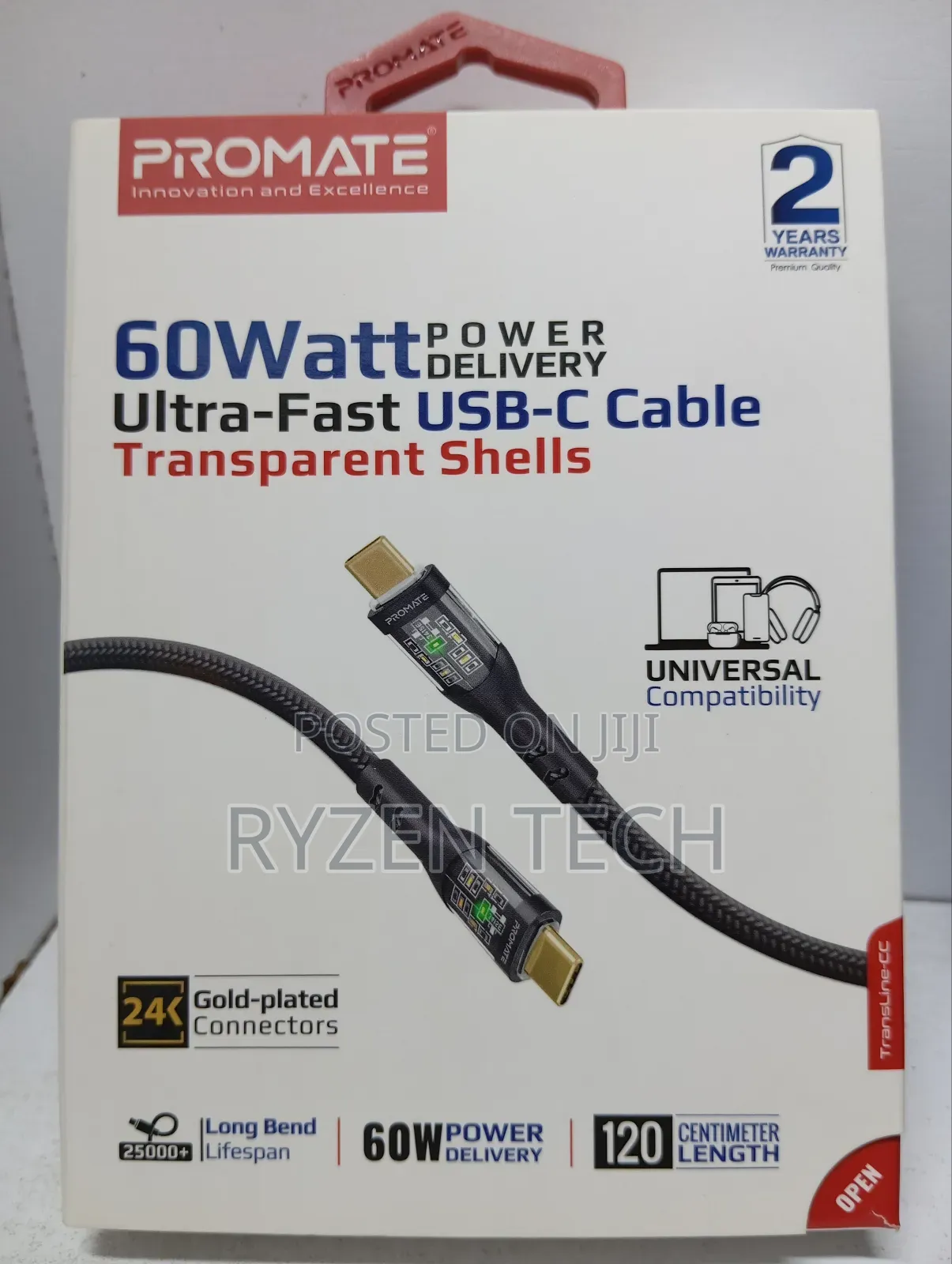 60W Power Delivery Ultra-Fast USB-C Cable Promate