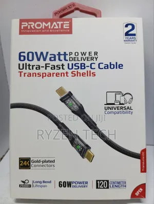 60W Power Delivery Ultra-Fast USB-C Cable Promate