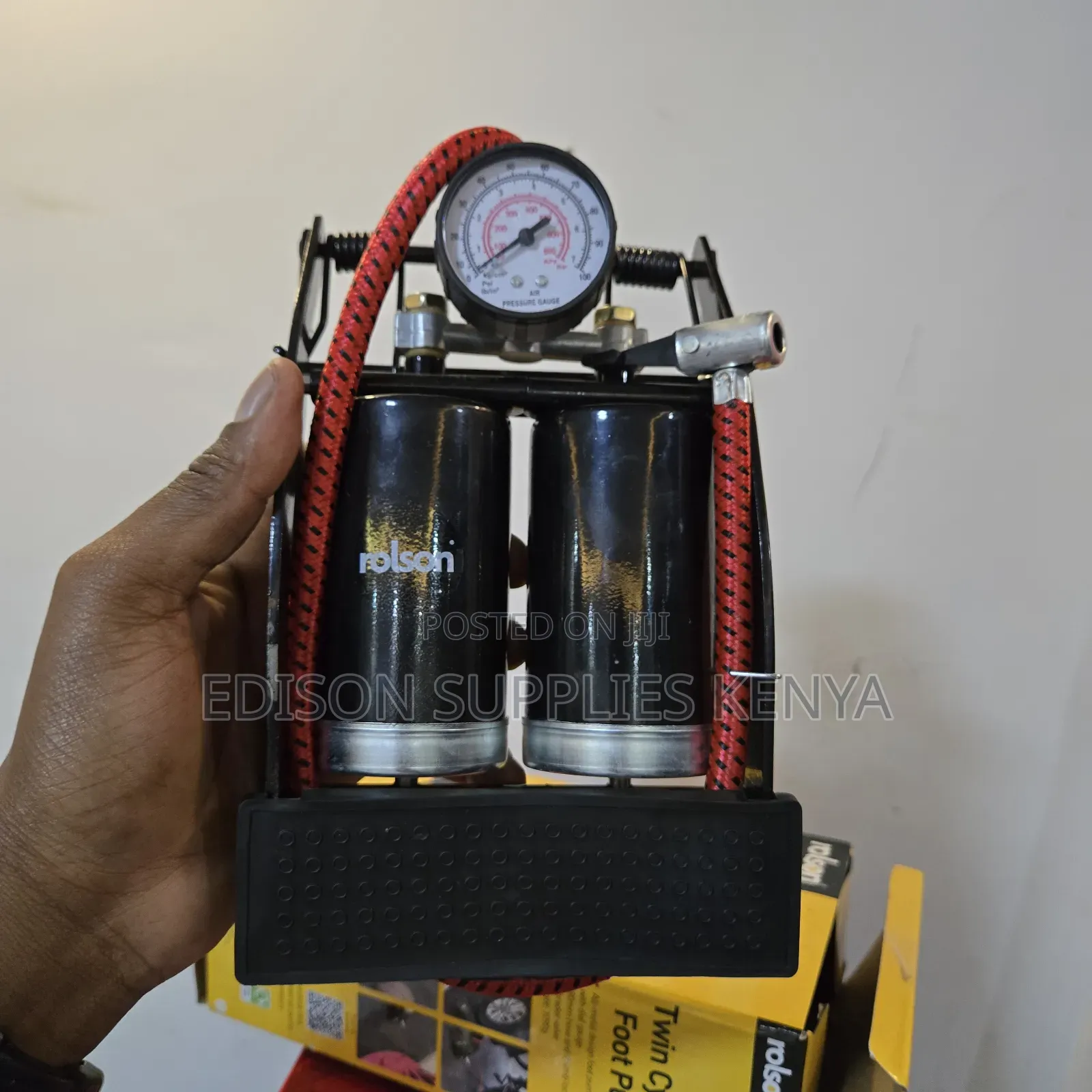 Foot Pump Rolson Double Cylinder 100psi Cars Tire Floor Bike Pumps