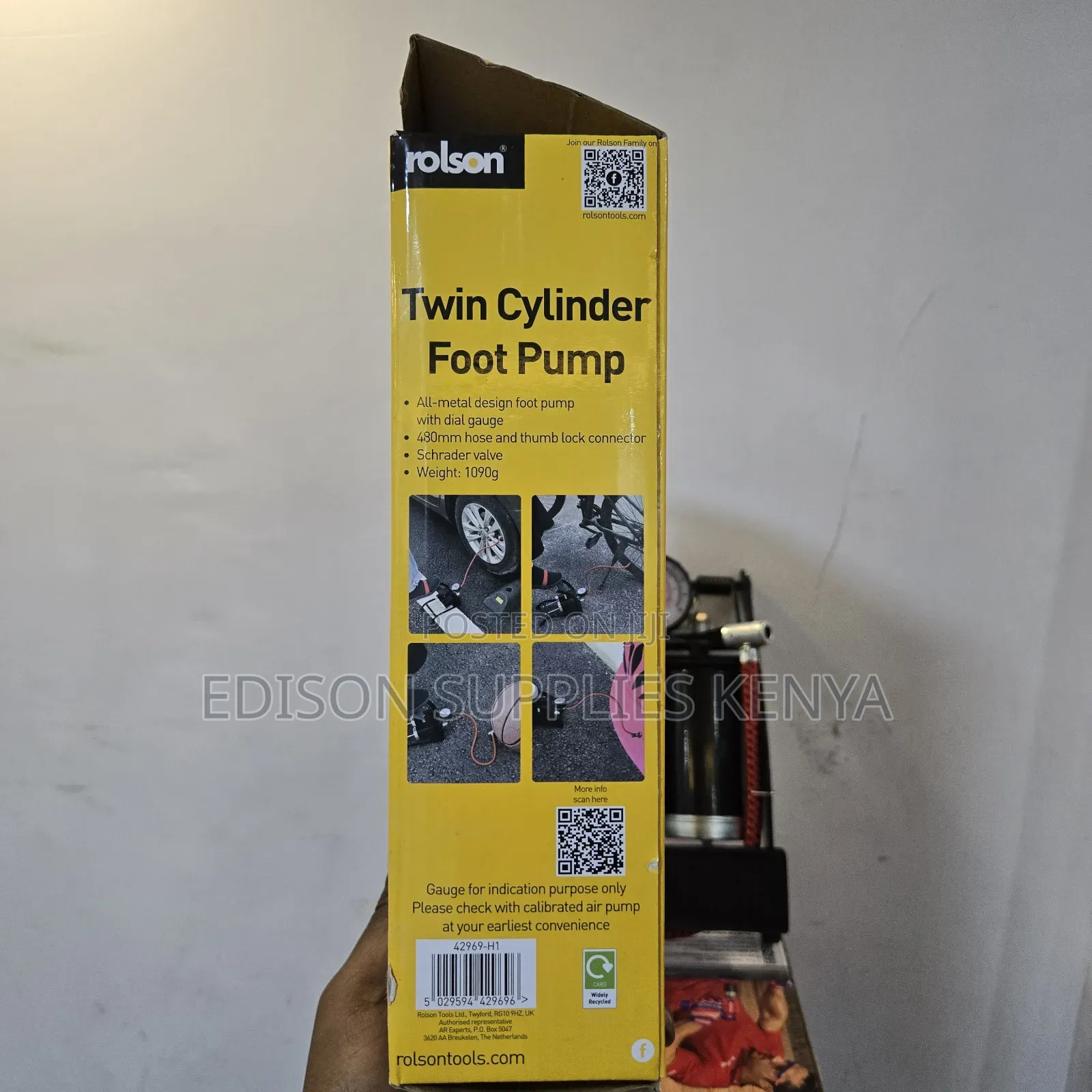 Foot Pump Rolson Double Cylinder 100psi Cars Tire Floor Bike Pumps