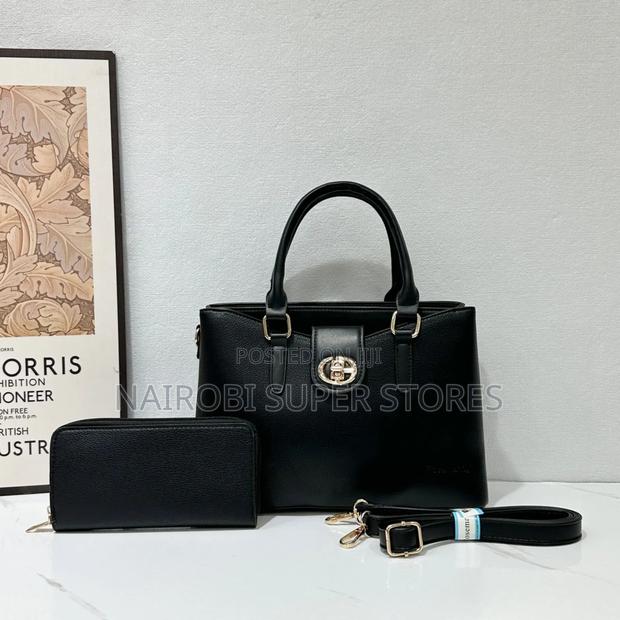 Fancy Flora 2in1 Black Ladies Handbag