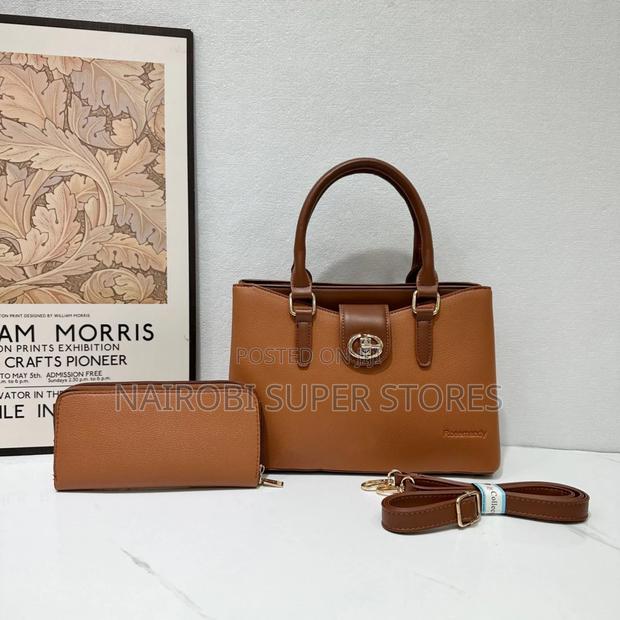 Fancy Flora 2in1 Brown Ladies Handbag - main view