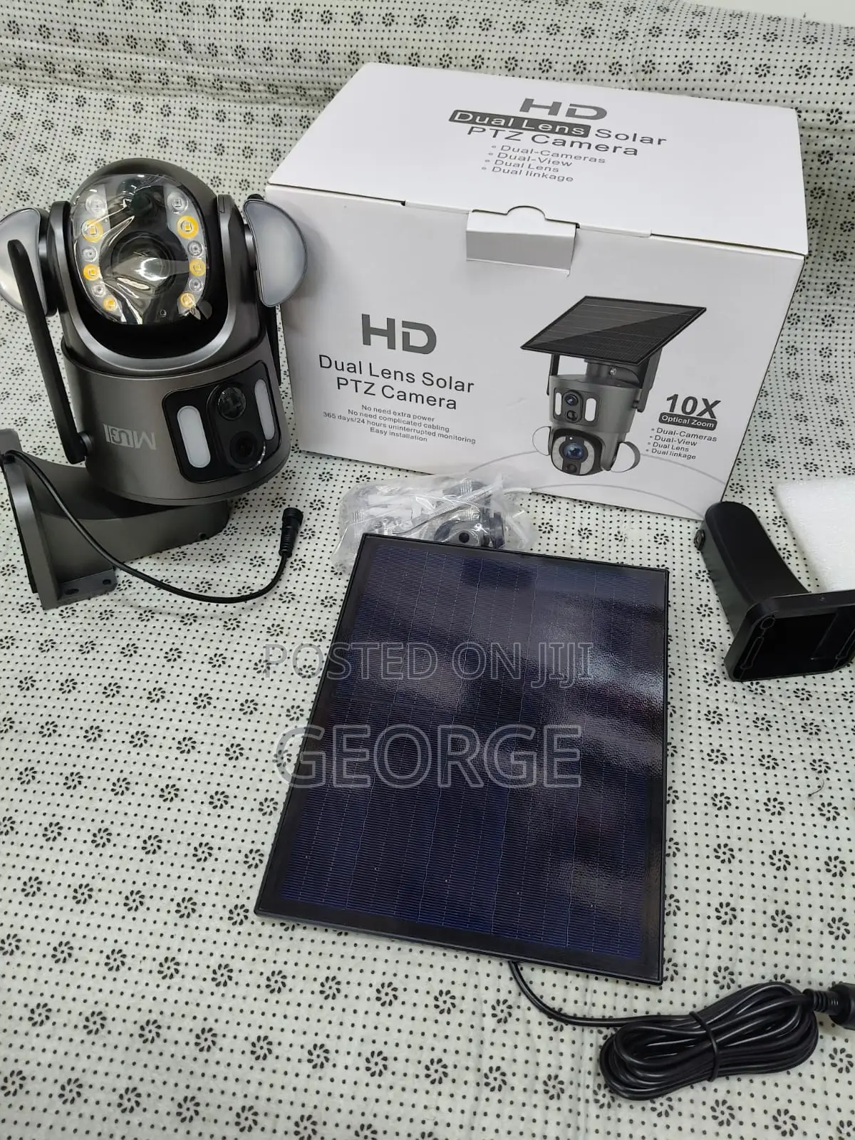 New 4MP Black UBOX Dual Lens Solar PTZ 4G Solar Camera