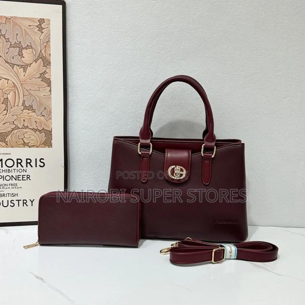 Fancy Flora 2in1 Maroon Leather Ladies Handbag