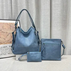 Royasoft 3in1 Blue Leather Ladies Handbag