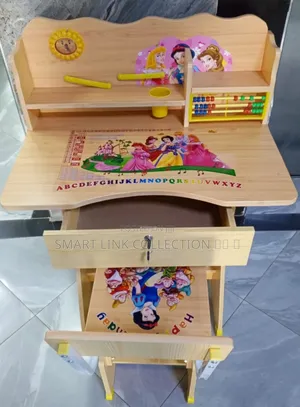 Wooden Study Desk Cartoon Themed 