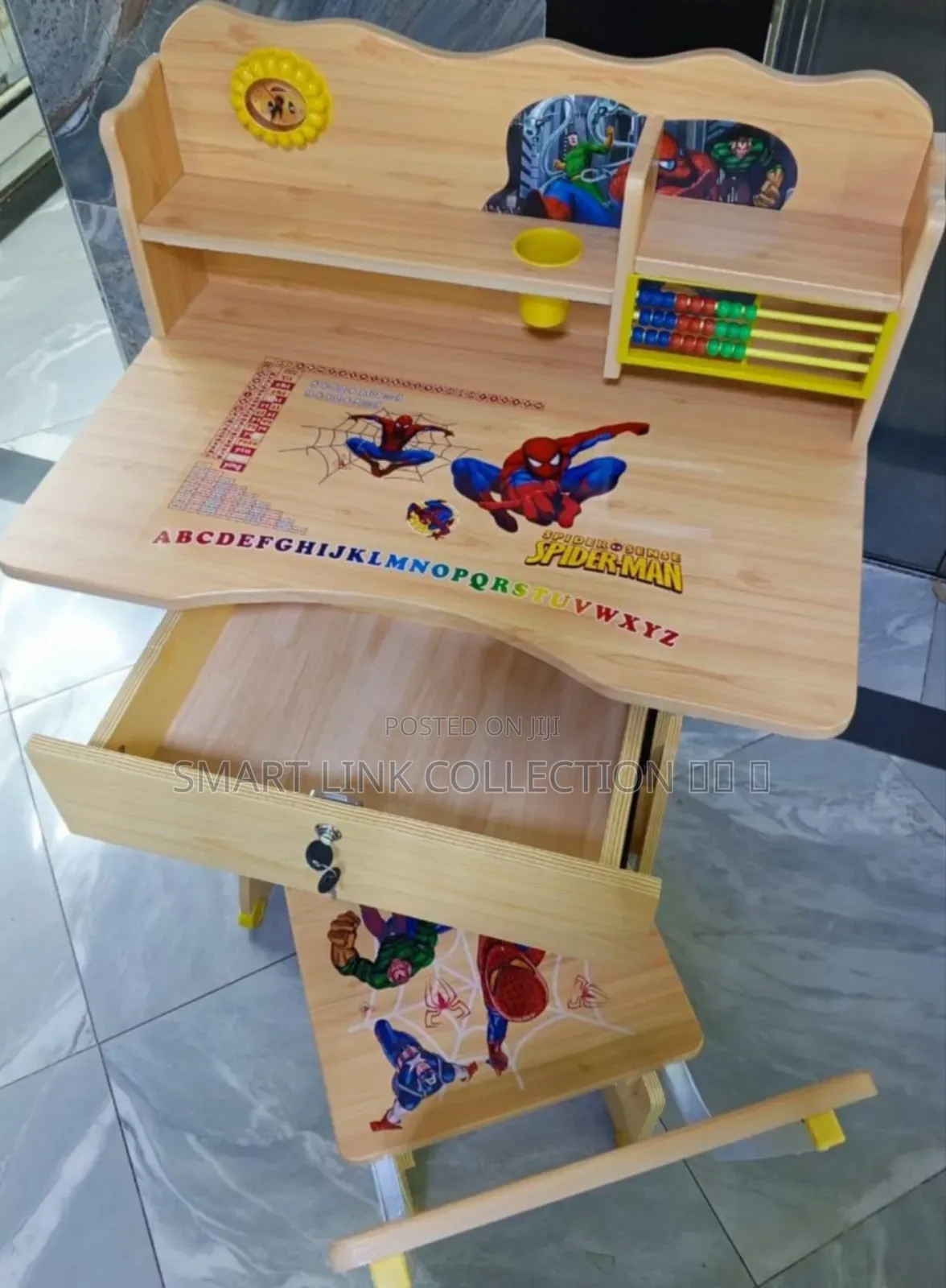 Wooden Study Desk Cartoon Themed 
