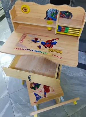 Wooden Study Desk Cartoon Themed 