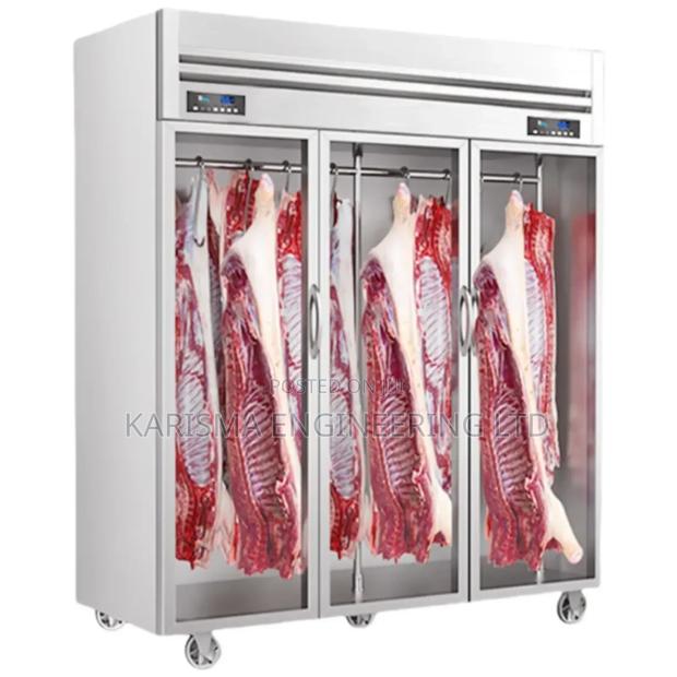 Stainless Steel Upright Butchery Display Glass Freezer