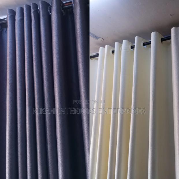Dark Grey and Cream Curtains
