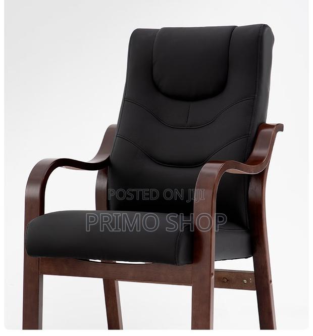 Office Chairs:Leather Executive Solid Wood Class Front Chair - thumbnail 5
