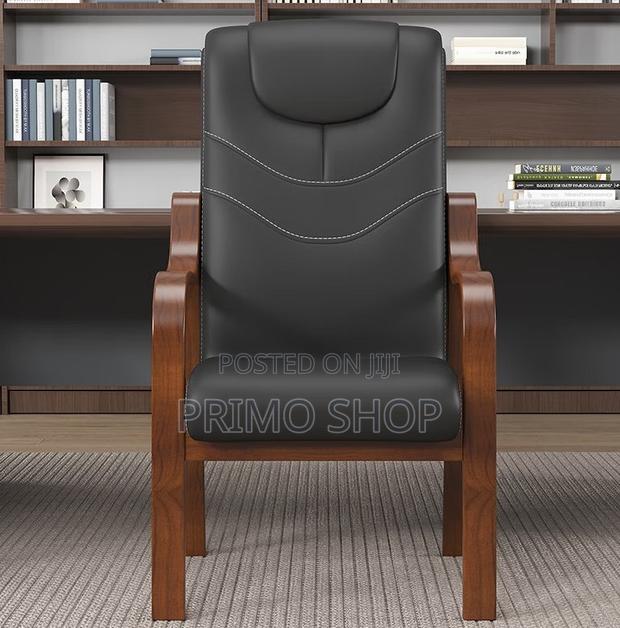 Office Chairs:Leather Executive Solid Wood Class Front Chair - thumbnail 6