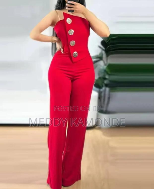 Designer White/Black/Red Jumpsuit - thumbnail 2