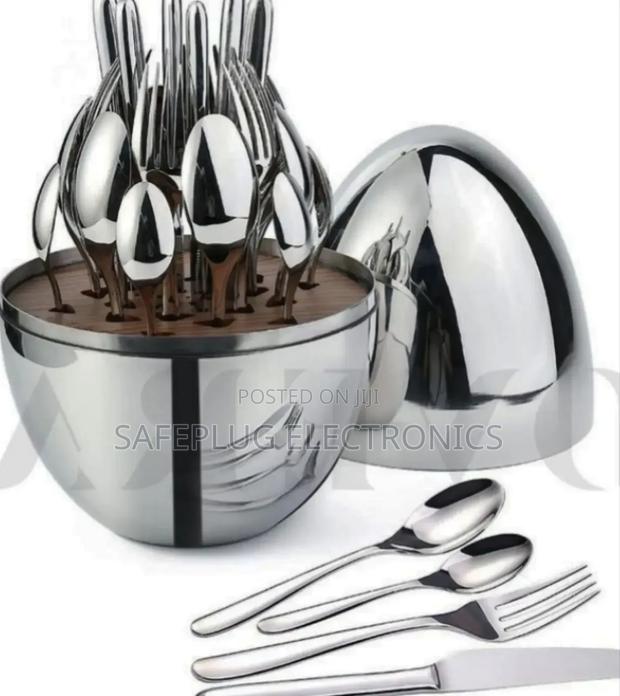 36pcs Executive Egg-Shaped Cutlery Set - Silver - main view