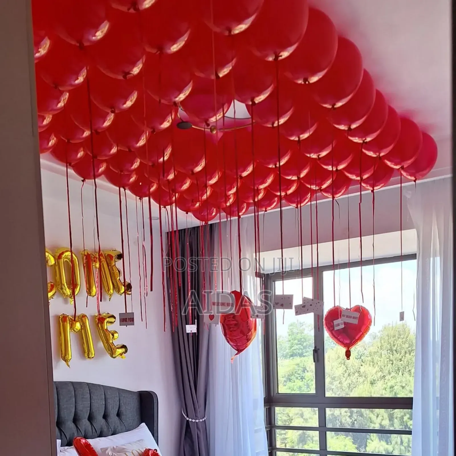 Welcome Home Balloons Valentine's Surprise Set Up