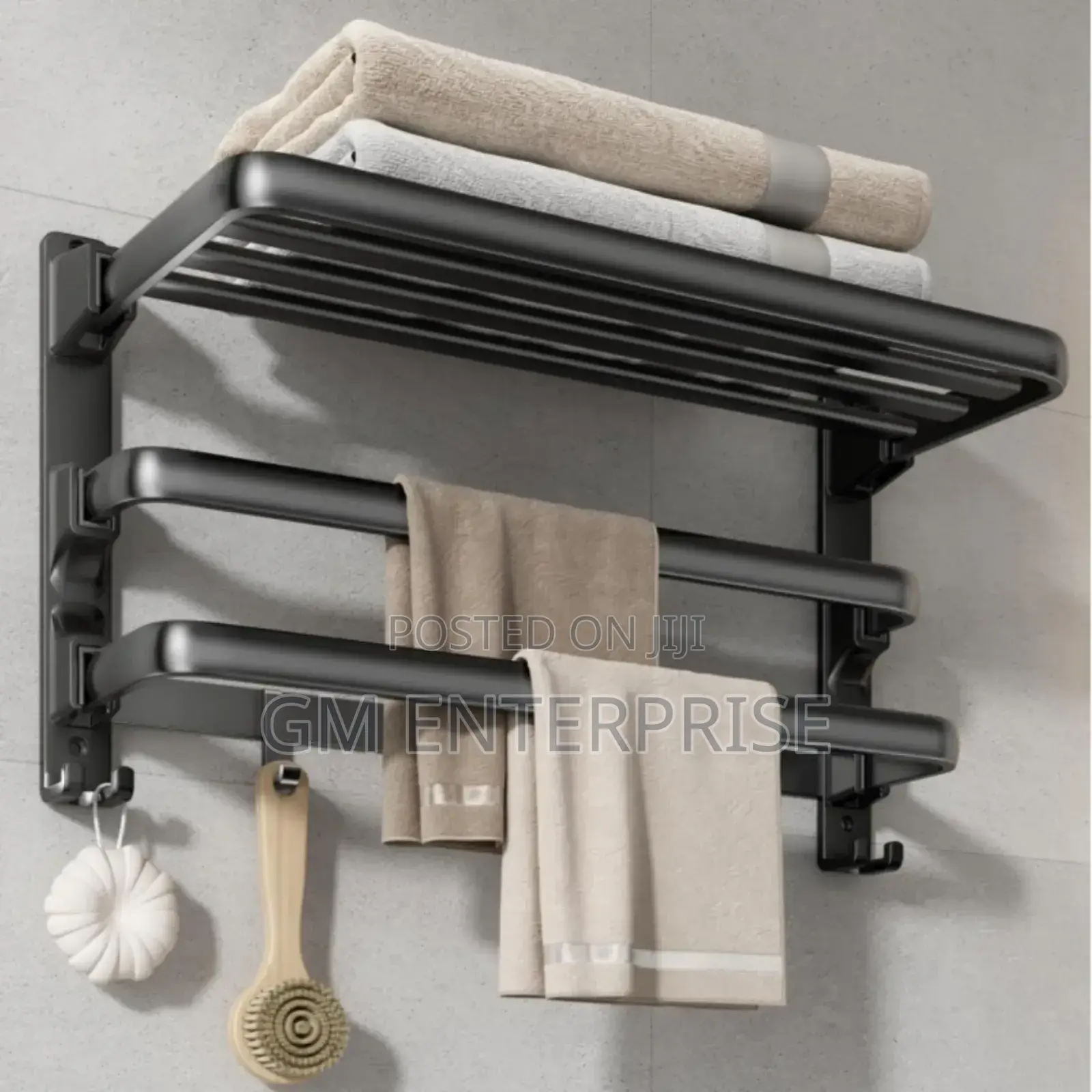 Wall Mounted Towel Rack With Hooks