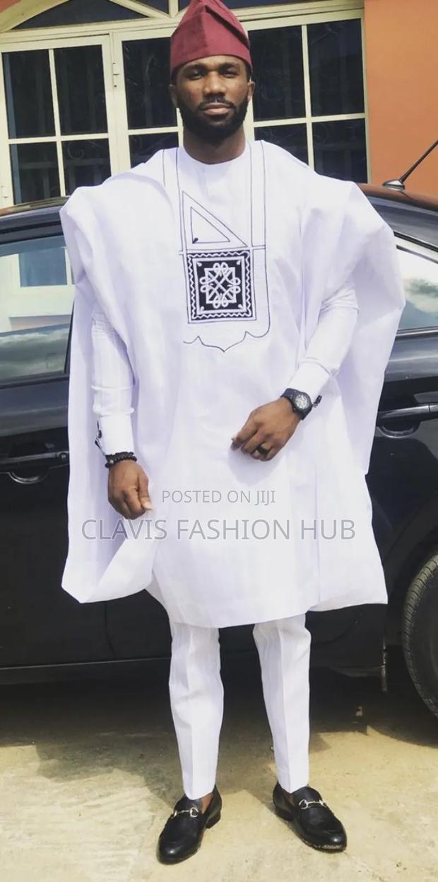 White Agbada Wear for Men - thumbnail 2
