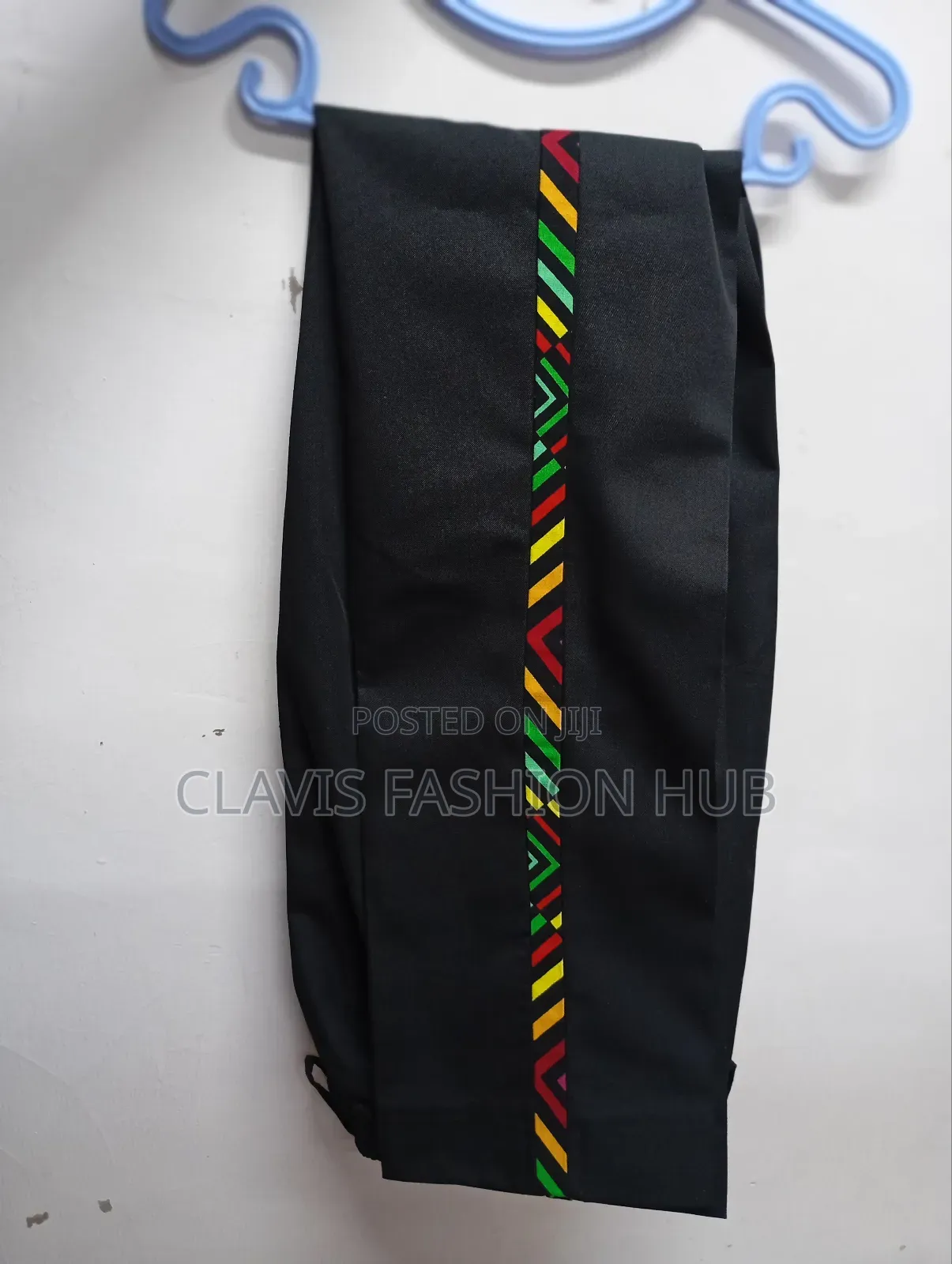Black Trousers With Ankara Details