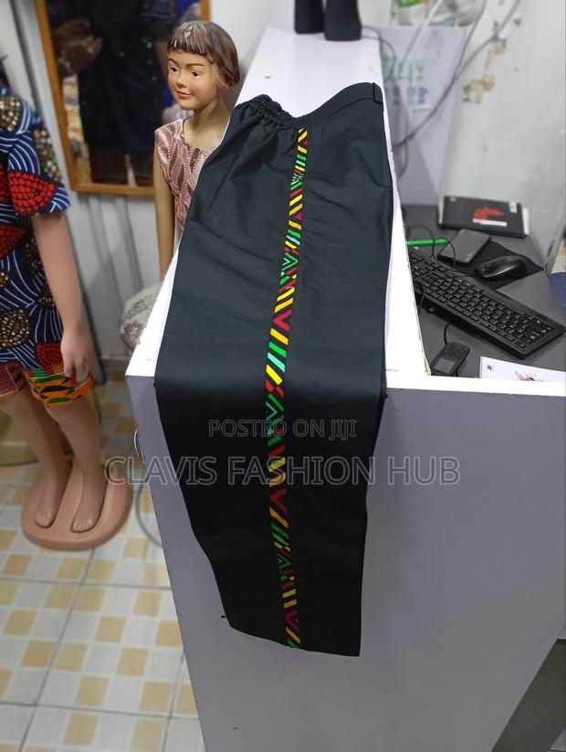 Black Trousers With Ankara Details - thumbnail 4