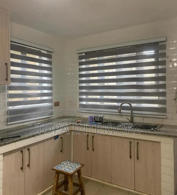 Kitchen Window Zebra Office Roller Blinds Supply and Fitting - main view