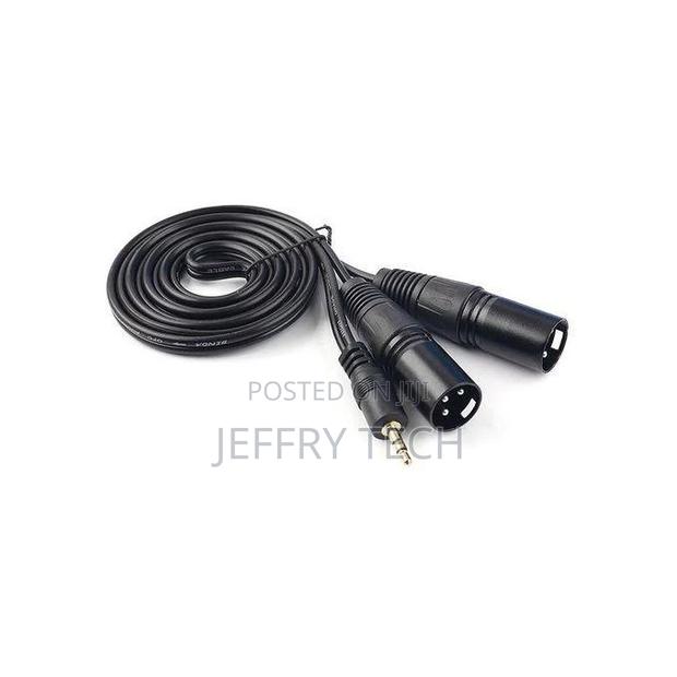 3.5mm Mini Jack Stereo TRS to Dual XLR 3 Pin Male Plug Y SPL