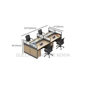 Workstations: Modern 4-Seater Executive Workstation Setup
