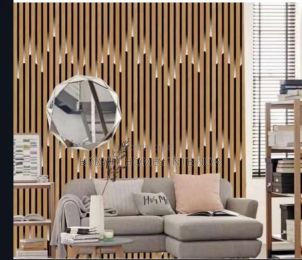 Brown Decorative Flutted Wallpaper - main view