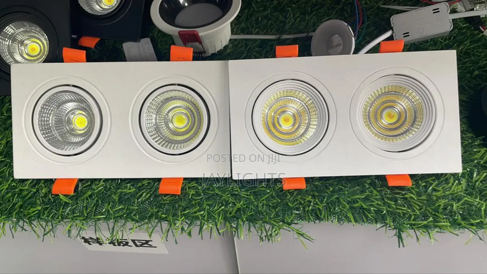 Square Double Heads White GU10 LED Spotlight Lamp Fixtures
