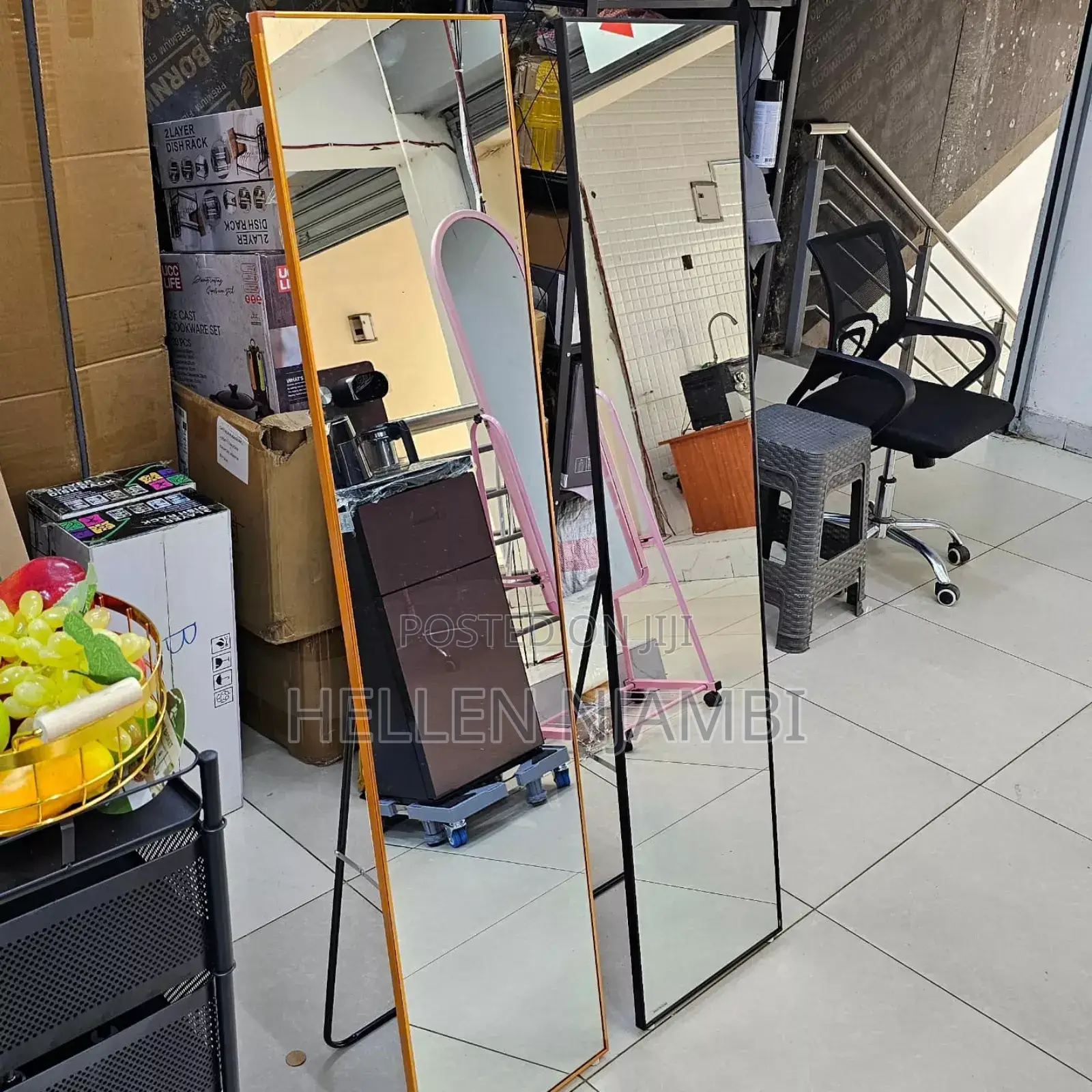 Standing Mirrors With Metallic Frame