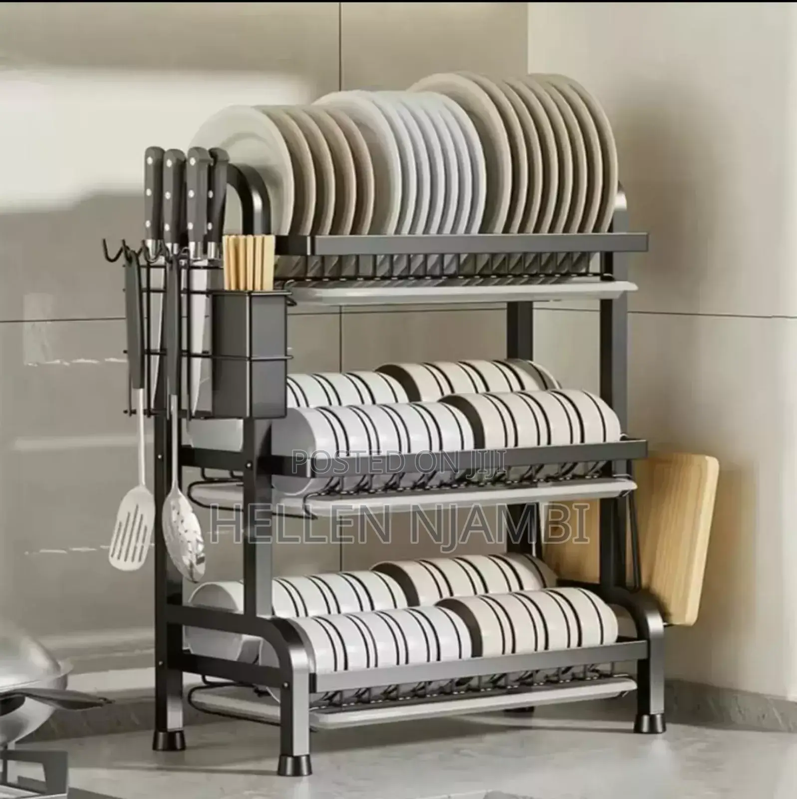 3 Tier Dish Rack With Cutlery Holder