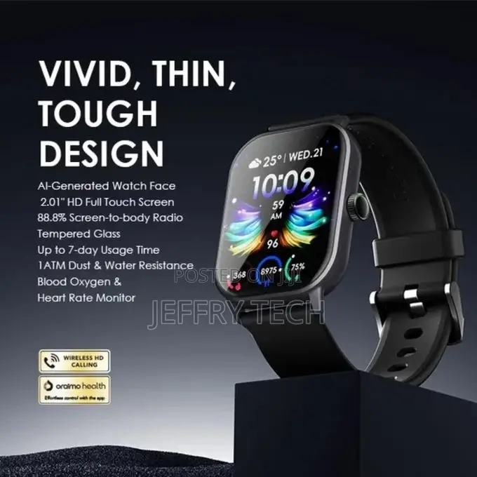 Oraimo OSW-805 Watch 5 2.01" HD Panda Glass 1ATM Smart Watch